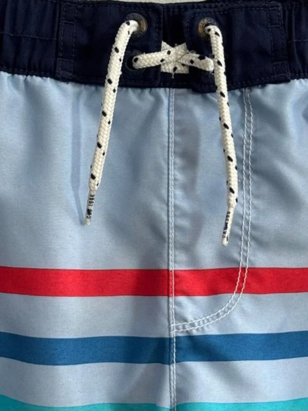 Gap Kids Boys Swim Trunks M 8-9 Blue Striped Board Shorts Mesh Lined